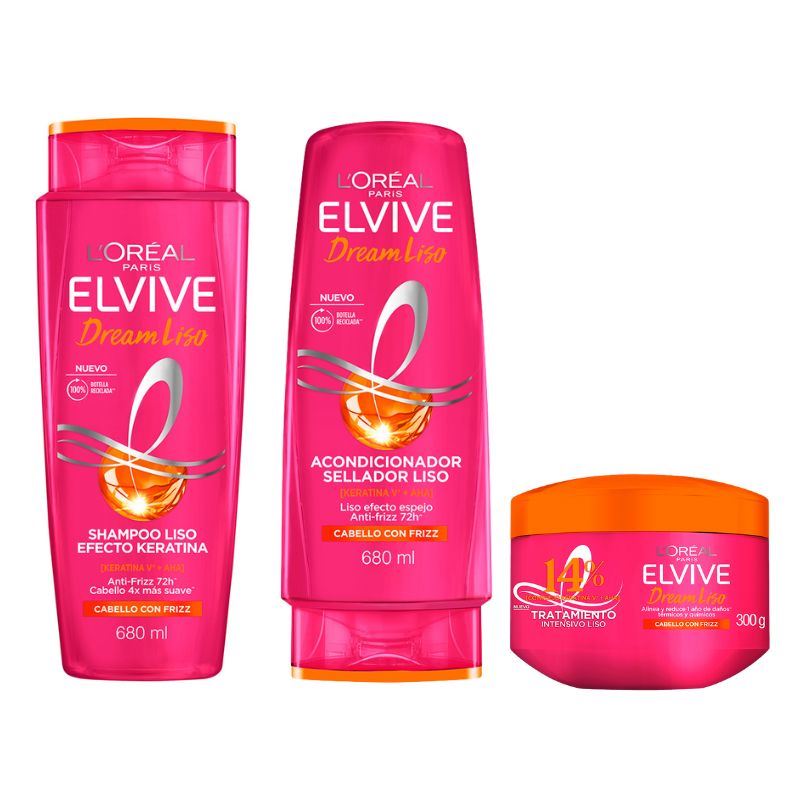 Pack Elvive Dream Liso 680: Shampoo + Acondicionador + CTT
